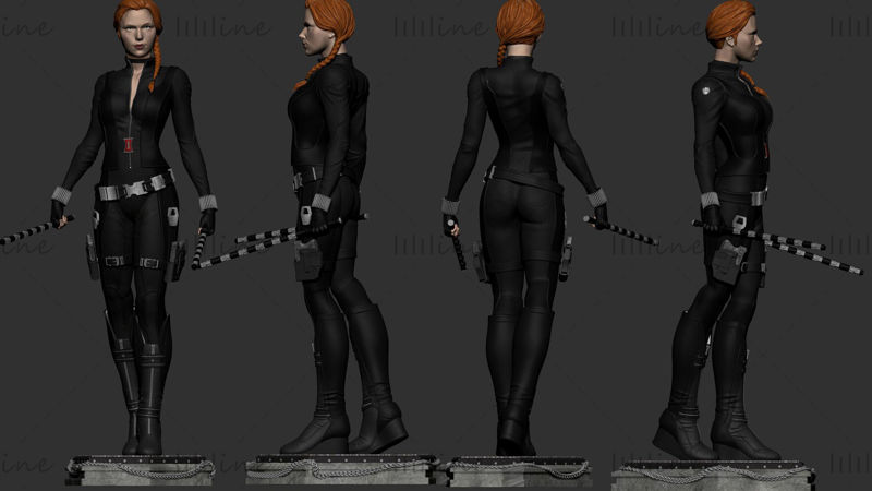 Black Widow Marvel Statue 3D print model