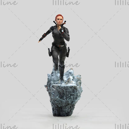 Fekete Özvegy Marvel szobor 3D-s modell nyomtatásra készen