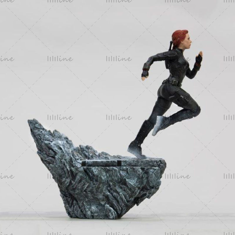 Fekete Özvegy Marvel szobor 3D-s modell nyomtatásra készen