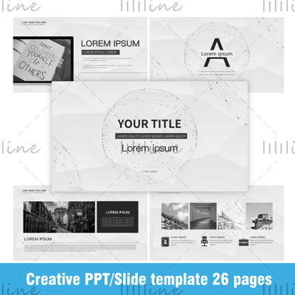 Șablon modern PPT/diapozitive/prezentare Stil premium simplu, la modă, ușor de editat 26 de pagini