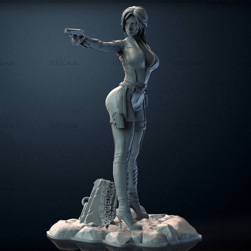 Модель 3D-печати статуи Черной вдовы Marvel