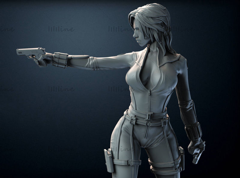 Модель 3D-печати статуи Черной вдовы Marvel