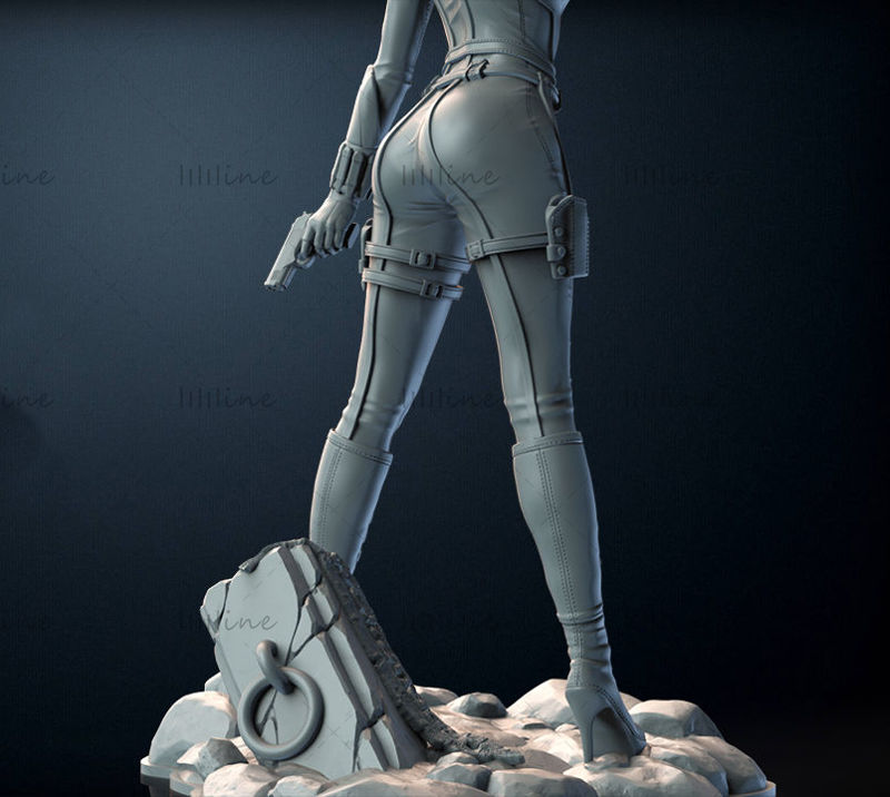 Fekete Özvegy Marvel szobor 3D nyomtatási modell