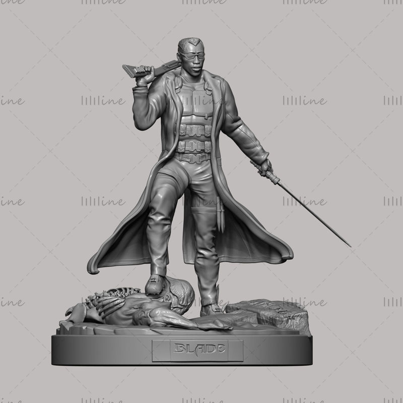 Blade Marvel Statue Model 3D Gata de imprimat