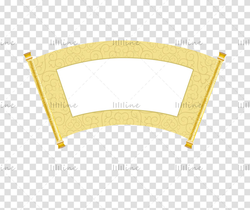 Chinese classical fan-shaped scroll mounted frame, imperial background PNG material