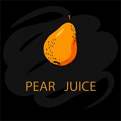 Fruits. Pear juice. Pear on the black background. Set is for fruit juice, packaging, business card, flyer, banner, template, sticker. Vector illustration