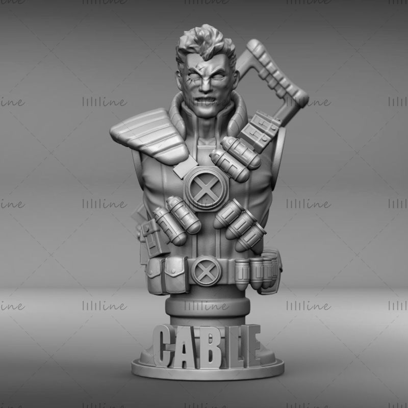Marvel Cable Bust 3D Model Ready to Print