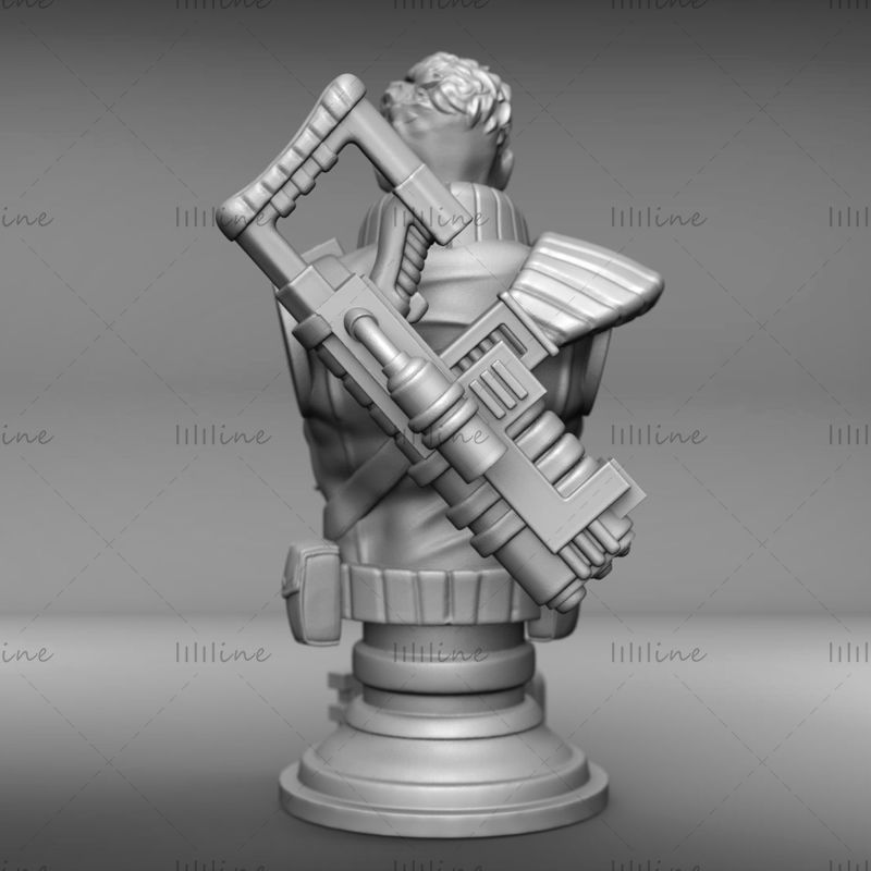 Marvel Cable Bust 3D modell nyomtatásra készen