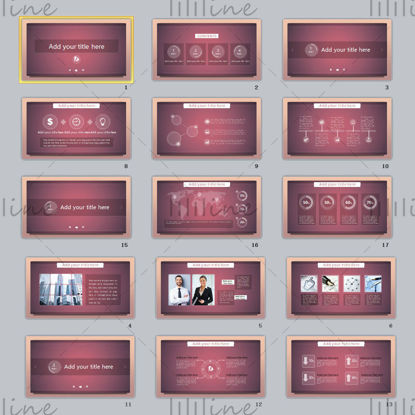 Light red theme simple ppt template