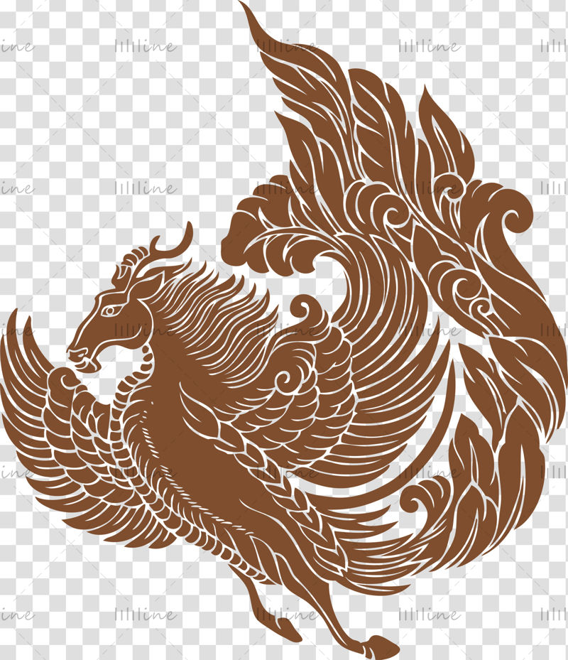 Ancienne bête sacrée chinoise cheval volant image d'illustration PNG
