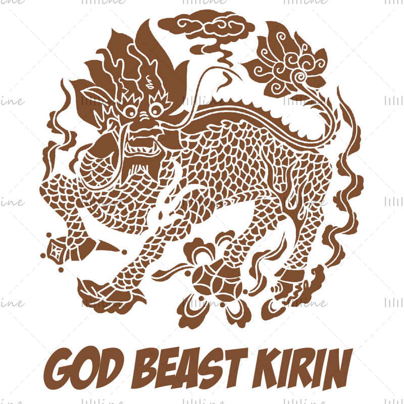 Image d'illustration PNG du dieu sacré de la bête sacrée de l'ancienne Chine orientale kylin
