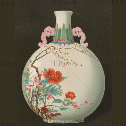 Keleti kerámia művészet Kínai stílusú klasszikus kézműves festészet referencia képek