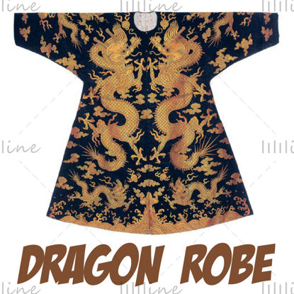 Images de référence de broderie de modèle de robe de robe de dragon d'empereur chinois antique