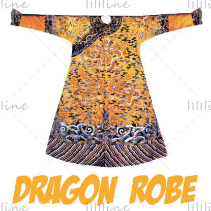 Imágenes de referencia del bordado del patrón del vestido del traje del dragón del emperador chino antiguo