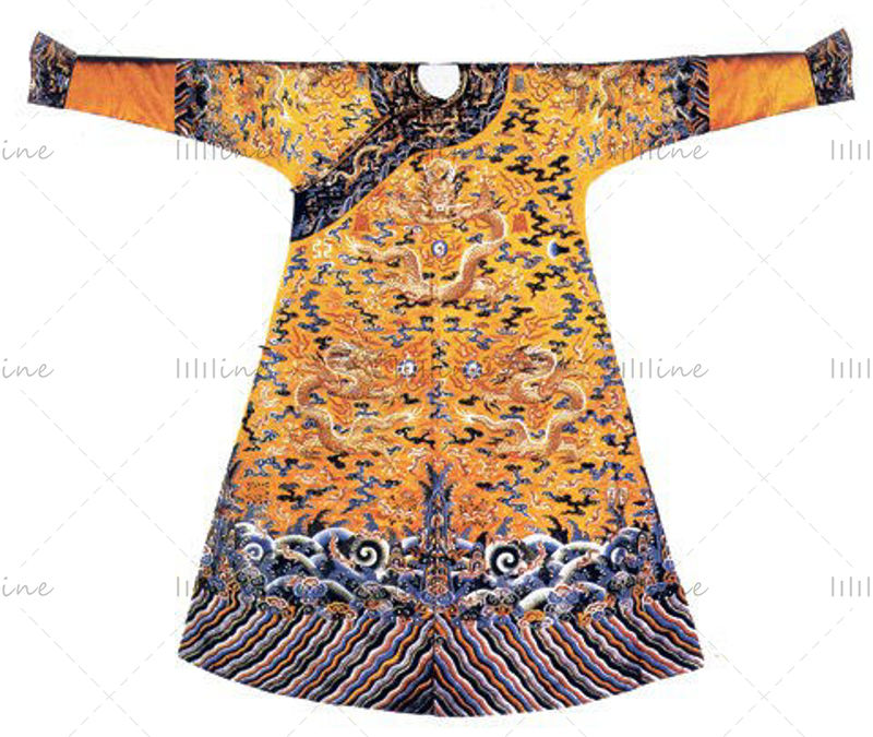 Китайский древний императорский дракон, платье с вышивкой, эталонные изображения