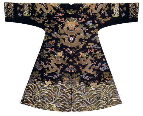 Chinese ancient emperor dragon robe dress pattern embroidery reference ...