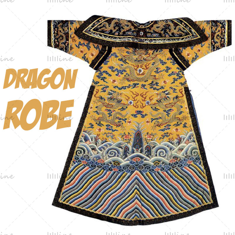 Chinese ancient emperor dragon robe dress pattern embroidery reference pictures