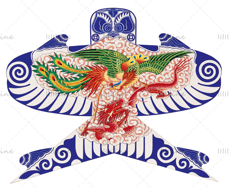 Kínai hagyományos Weifang népsárkány kép festmény referencia