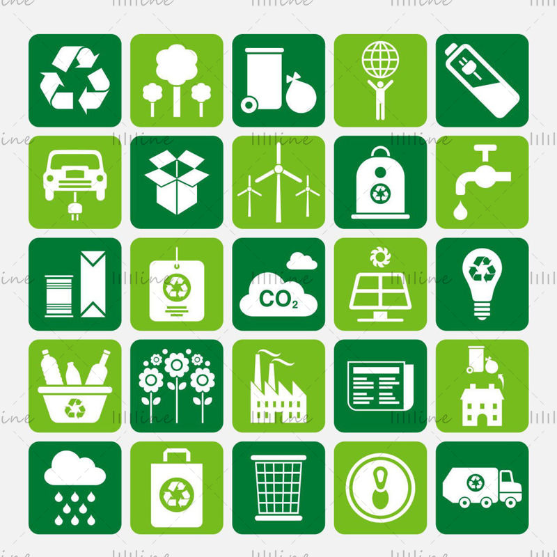 Green vector icon ppt format combination pptx format