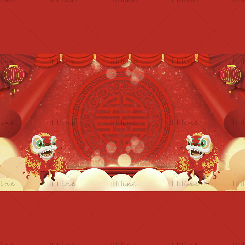 الأحمر الصينية رأس السنة الجديدة مهرجان الربيع الصمام خلفية الفيديو