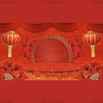 LED background video Red New Year Spring Festival