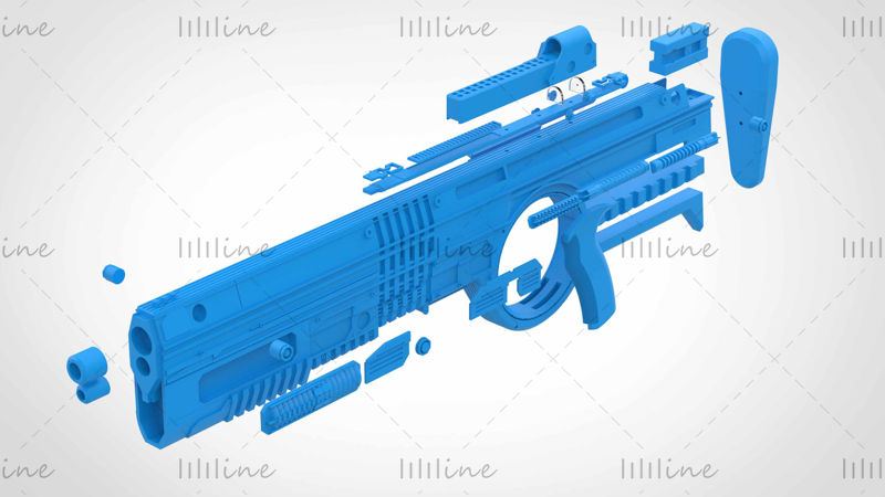 Rifle Bloodsport do filme Esquadrão Suicida 2021 modelo de impressão 3D