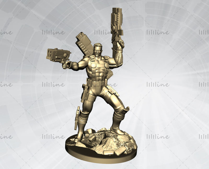 Cable Marvel Statue 3D Model Ready to Print