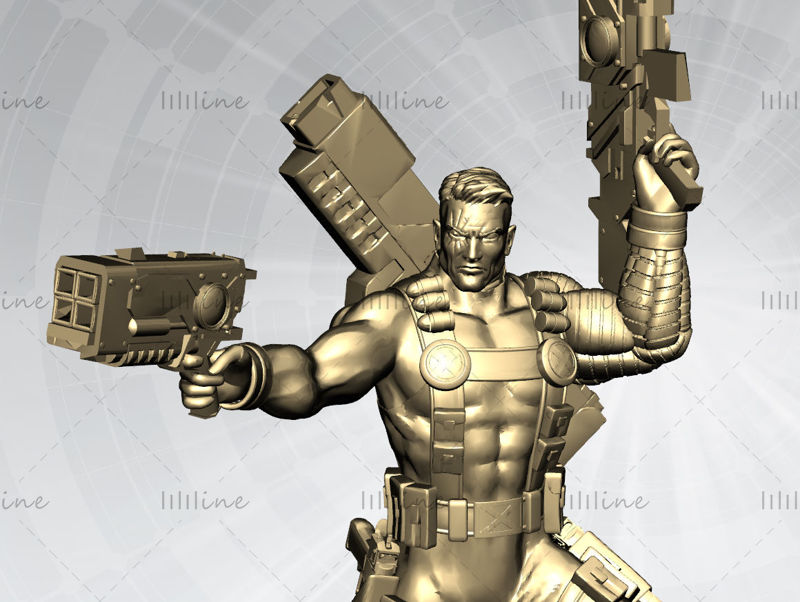 Cable Marvel Statue 3D modell nyomtatásra készen