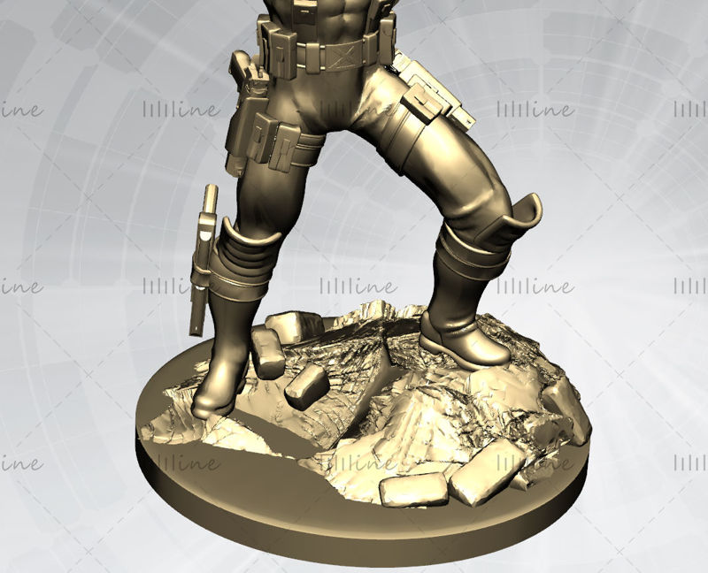 Cable Marvel Statue 3D Model Ready to Print