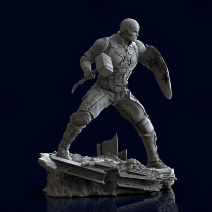 Amerika Kapitány szobor 3D-s modellje nyomtatásra készen