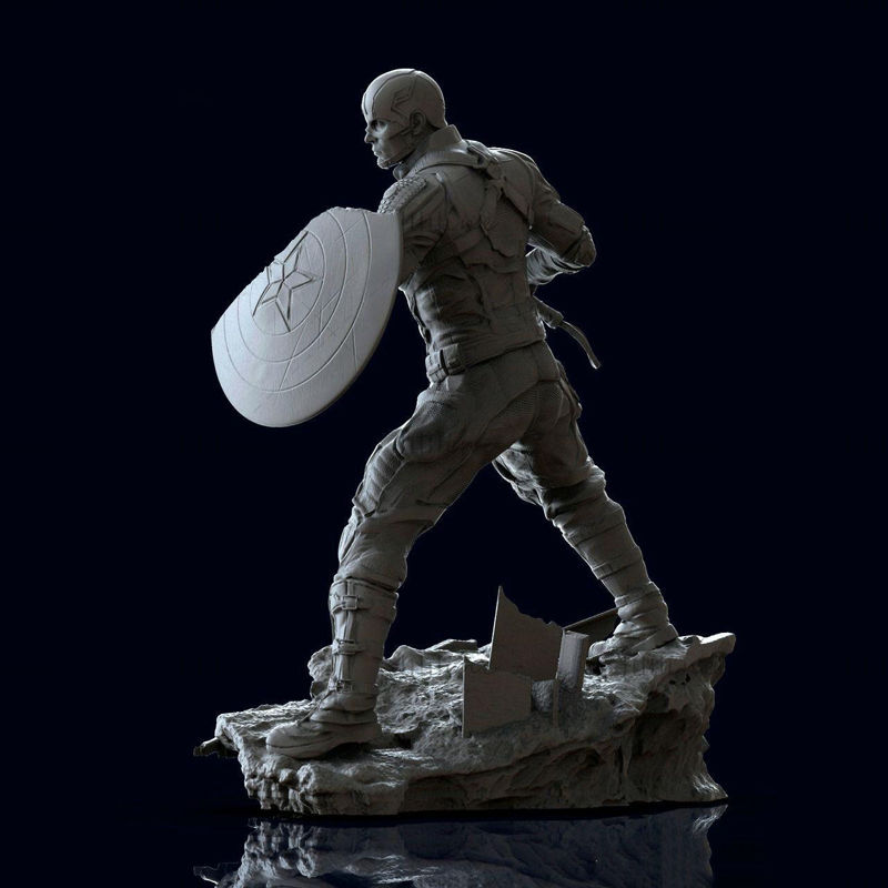 Amerika Kapitány szobor 3D-s modellje nyomtatásra készen