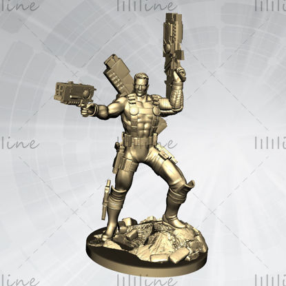 Cable Marvel Statue 3D modell nyomtatásra készen