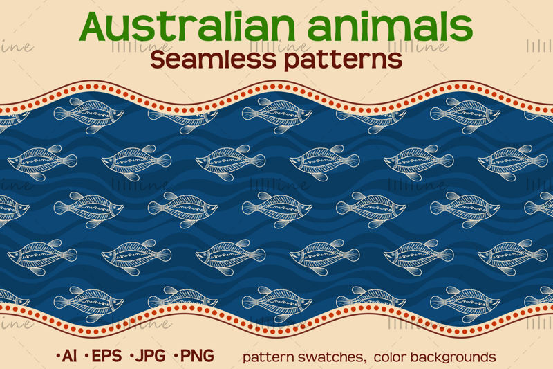 Modele australiene fără sudură în 10 culori cu animale