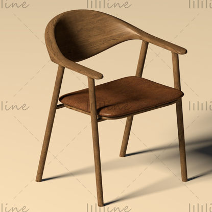 Scaun din lemn model 3d