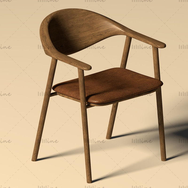 Scaun din lemn model 3d