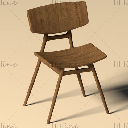 Scaun din lemn fashion model 3d