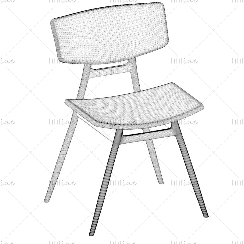 Divatos fa szék 3D modell