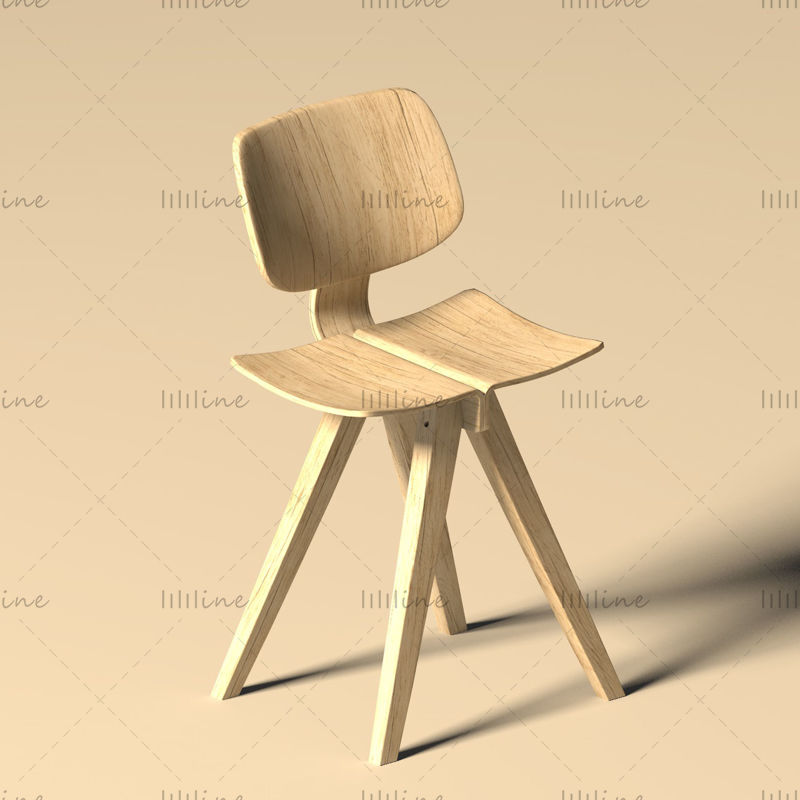 Különleges alakú szék design 3D modell