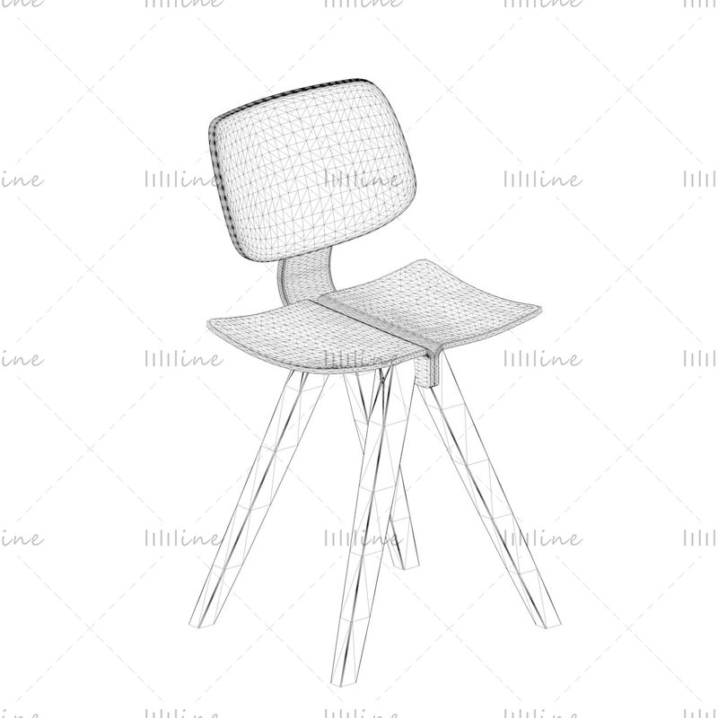 Különleges alakú szék design 3D modell