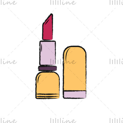 Illustration de doodle numérique rouge à lèvres