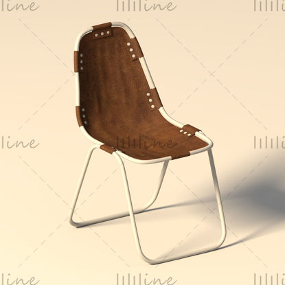 Model 3d de scaun reclinabil din piele