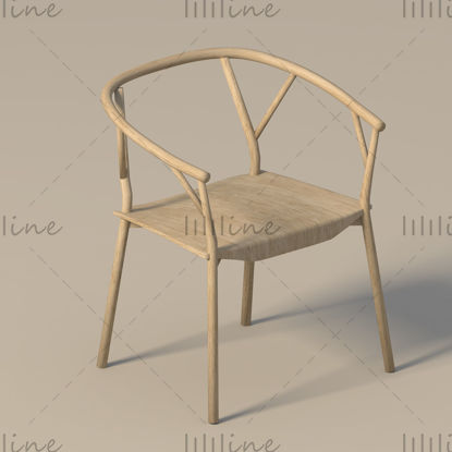 Traditional wooden chair 3d model