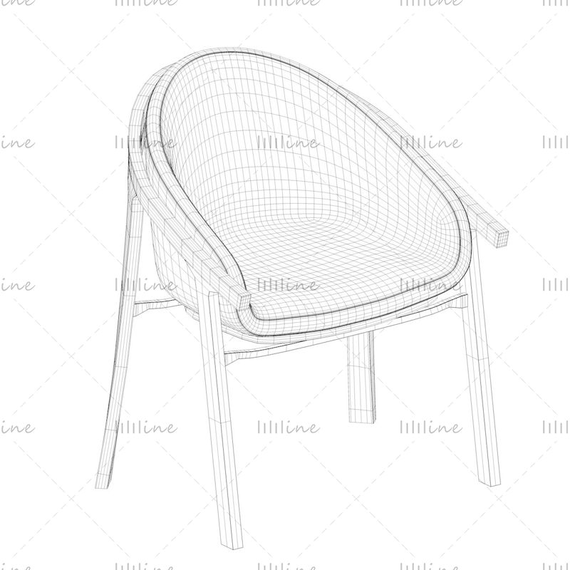 Fashion indoor chair 3d model