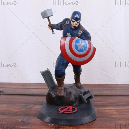 Figurine Captain America Model 3D Gata de imprimat
