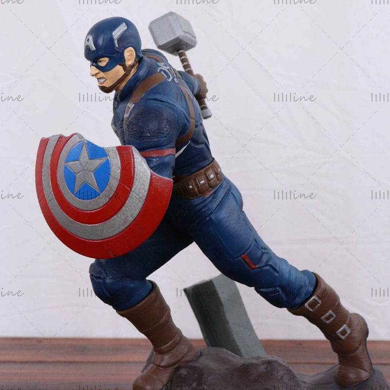 美国队长雕像 3D 模型准备打印