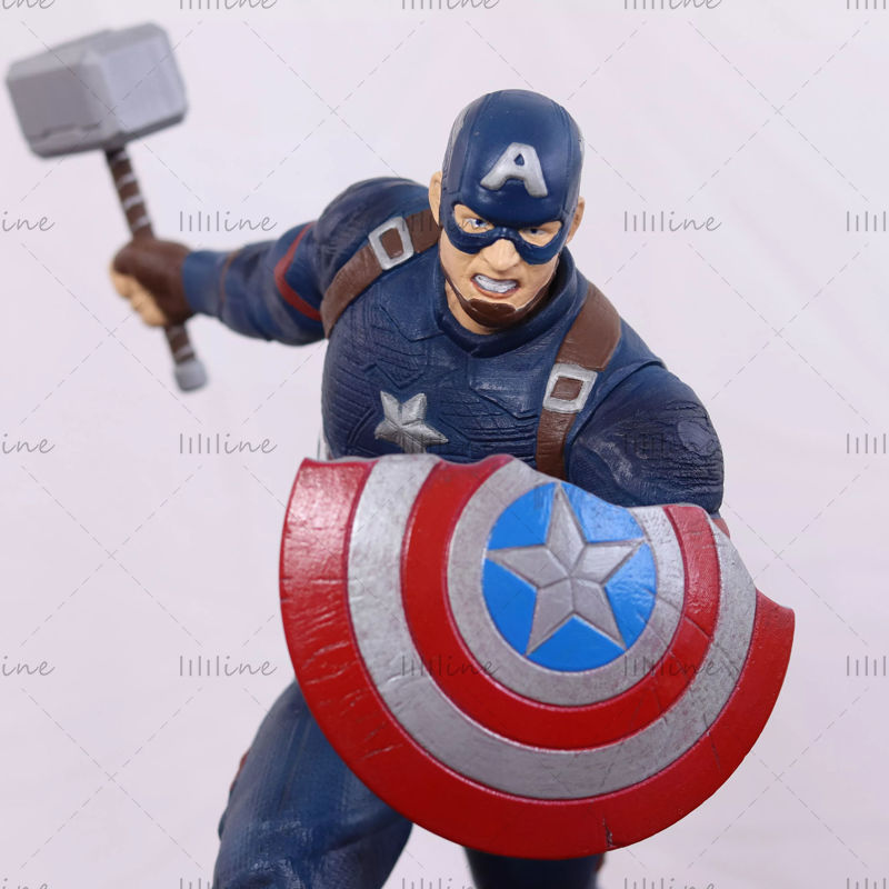 美国队长雕像 3D 模型准备打印