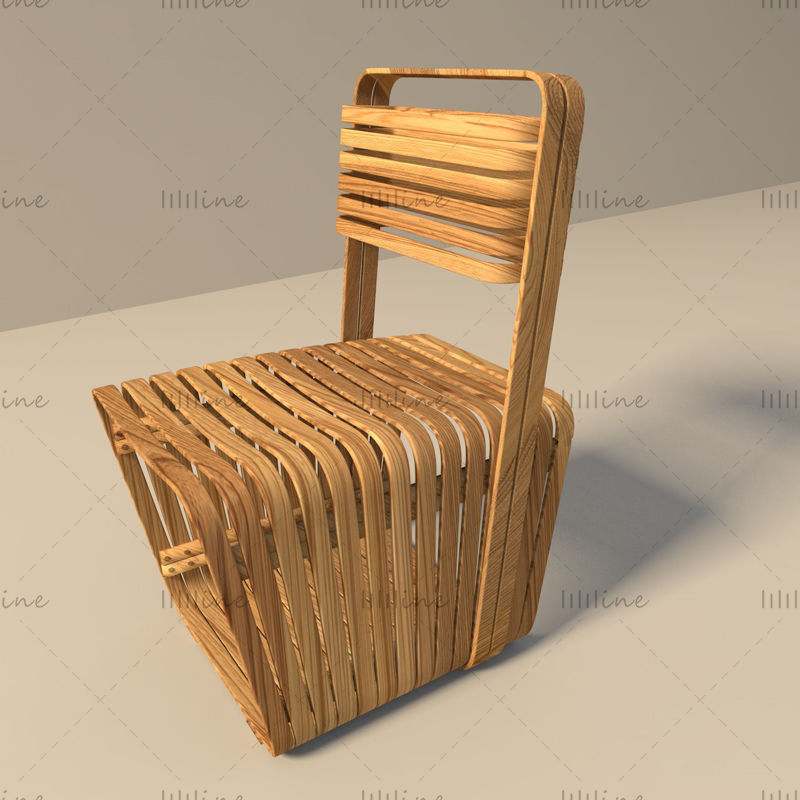 Model 3d de scaun din lemn de ultimă generație