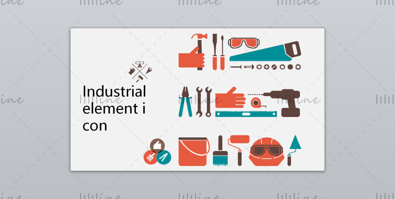 Industrial icon element vector icon ppt format combination pptx format