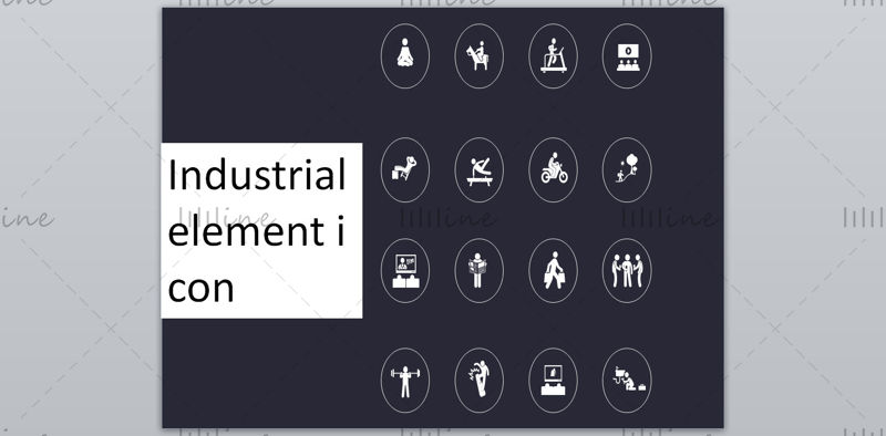 Leven witte elementen vector pictogram ppt formaat combinatie pptx formaat