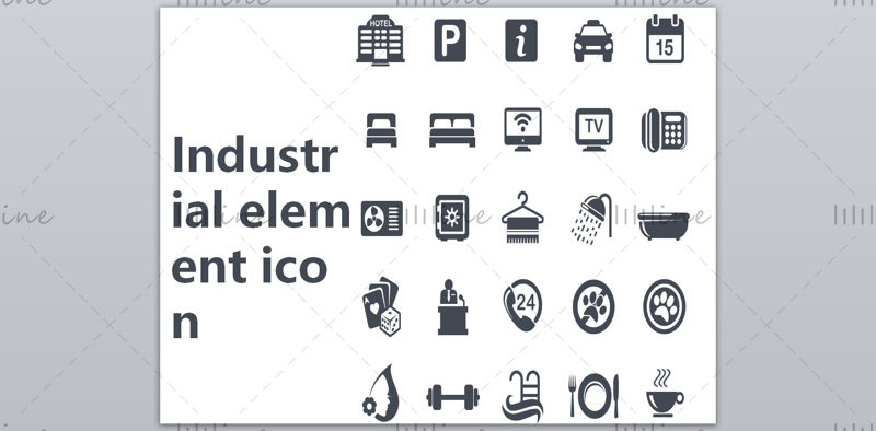 Leven witte elementen vector pictogram ppt formaat combinatie pptx formaat